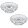 Aomasi 2 Pack Bathroom Soap Dishes Transparent Round Soap Tray for Bathroom Shower Kitchen Sink