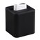 MEIBOOCH PU Leather Tissue Box Cover with Magnetic Closure Square Tissue Box Holder with Rounded Edges Design Black Square