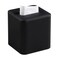MEIBOOCH PU Leather Tissue Box Cover with Magnetic Closure Square Tissue Box Holder with Rounded Edges Design Black Square