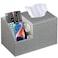 BLIENCE Square MultiFunctional Tissue Box Cover with Storage and Remote Control Holder Cube Tissue Box Organizer for Bathroom Nightstand End Table