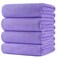 POLYTE 430 GSM Microfiber Oversize Quick Dry Lint Free Bath Towel 60 x 30 in 4 Pack Waffle Weave