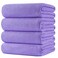 POLYTE 430 GSM Microfiber Oversize Quick Dry Lint Free Bath Towel 60 x 30 in 4 Pack Waffle Weave