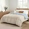 Modern Threads Down Alternative Reversible Comforter BeigeLight Blue Twin