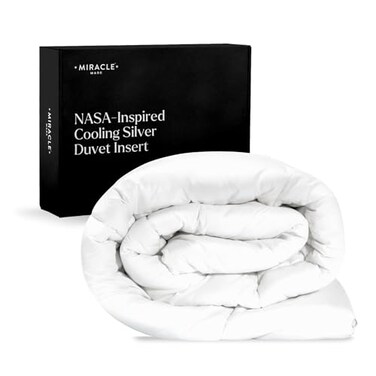 Miracle Made AllSeason Duvet Insert Comforter SilverTreated Breathable Cotton Fabric Pet Hair Resistant CooltoTheTouch Bedding its KingCaliKing Bed Cover White