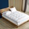 Serta Feather and Down Fiber Pillow Top Mattress Topper Full Size 233 Thread Count 100 Cotton Mattress Pad Ultra Soft 2Inch Support Feather BedWhite