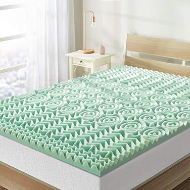 Mellow 15 Inch 5Zone Memory Foam Mattress Topper Calming Aloe Infusion Dorm Essentials Full