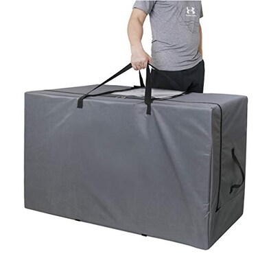 Cuddly Nest Folding Mattress Storage Bag Heavy Duty Carry Case for TriFold Guest Bed Fits 4 Queen MattressGrey