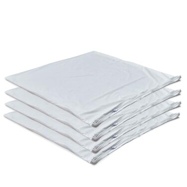 Kingnex Covers Only 4 Pack Waterproof Down Feather Proof Euro Pillow Protectors with Zipper 26x26 European Square Throw Pillow Covers