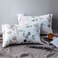 MILDLY 100 LongStaple Cotton Pillow Shams Gradient Teal Leaves Pattern Envelope Pillowcases King Size 20x36 2pcs