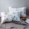 MILDLY 100 LongStaple Cotton Pillow Shams Gradient Teal Leaves Pattern Envelope Pillowcases King Size 20x36 2pcs