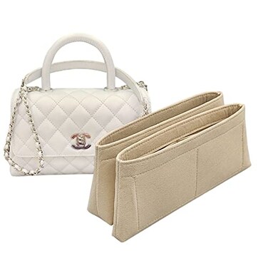 Lckaey Bag Organizer For coco handle medium bag organizer Felt insert 2020beigeM