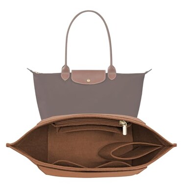 LOUKAYCCI Purse Organizer Insert for Le Pliage Medium Handbags Insert Organizer Brown Medium