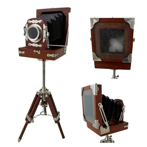 Collectiblesbuy Collectiblesbuy Decorative Wooden Adjustable Tripod Camera