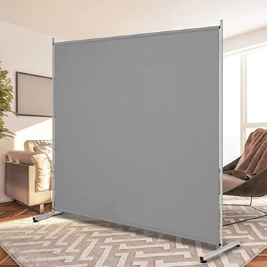 RANTILA Single Large Panel Room Divider Privacy Screen for Office Partition Separators Freestanding Divider 71W x 695H Grey