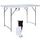 Lakhow Folding Table 4 Foot Portable Heavy Duty Plastic FoldinHalf Utility Table with Carrying HandleIndoor Outdoor Small Adjustable Height FoldingCamping and PartyWhite