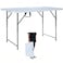 Lakhow Folding Table 4 Foot Portable Heavy Duty Plastic FoldinHalf Utility Table with Carrying HandleIndoor Outdoor Small Adjustable Height FoldingCamping and PartyWhite