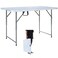 Lakhow Folding Table 4 Foot Portable Heavy Duty Plastic FoldinHalf Utility Table with Carrying HandleIndoor Outdoor Small Adjustable Height FoldingCamping and PartyWhite