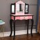 Vasitelan Vanity Table and Chair Set Vanity Set with Mirror and Stool Makeup Dressing Princess Table with Drawer Vanity Set with Mirror D Style