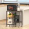OGEMXU Kitchen Microwave CartMicrowave Stand with WheelsCoffee Bar Table Station4Tier Rolling Bakers RackSmall Appliance Storage ShelfUtility Side Table for KitchenLiving Room Rustic Brown