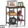 OGEMXU Kitchen Microwave CartMicrowave Stand with WheelsCoffee Bar Table Station4Tier Rolling Bakers RackSmall Appliance Storage ShelfUtility Side Table for KitchenLiving Room Rustic Brown