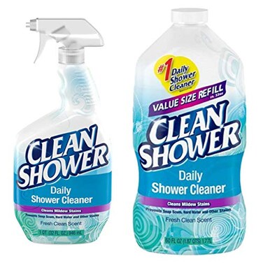 Clean Shower Daily Shower Cleaner No Scrub Bundle Pack 32oz Spray Bottle 60oz Refill Bottle