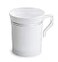 OCCASIONS FINEST PLASTIC TABLEWARE OCCASIONS 40 Pack Disposable Coffee Mugs 8oz with Handles Plastic Tea Cups for Wedding Bridal Shower Tea Party Heavyweight BPAFree Hot Cold Drinkware White Silver Ri