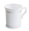 OCCASIONS FINEST PLASTIC TABLEWARE OCCASIONS 40 Pack Disposable Coffee Mugs 8oz with Handles Plastic Tea Cups for Wedding Bridal Shower Tea Party Heavyweight BPAFree Hot Cold Drinkware White Silver Ri