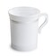 OCCASIONS FINEST PLASTIC TABLEWARE OCCASIONS 40 Pack Disposable Coffee Mugs 8oz with Handles Plastic Tea Cups for Wedding Bridal Shower Tea Party Heavyweight BPAFree Hot Cold Drinkware White Silver Ri