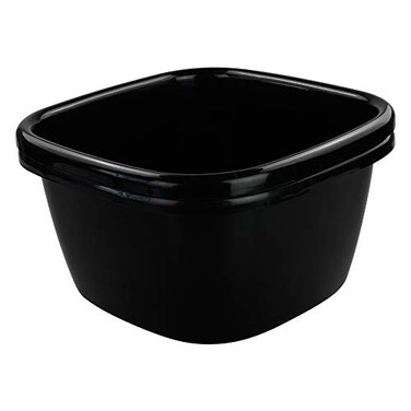 HOMMP 2Pack 18 Quart Large Plastic Wash Basin Dishpan Black