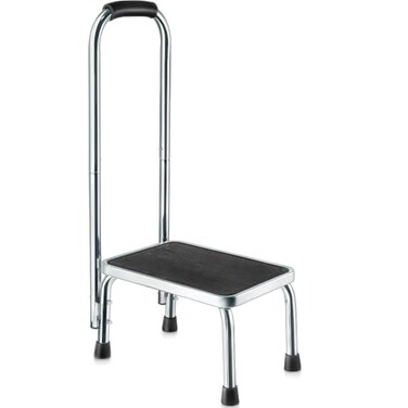 Medical king Step Stool with Handle for Adults Step stools with Handle for Elderly for Bed ChromePlated Steel Frame 330Lbs Capacity Use At Home Bathroom Kitchen
