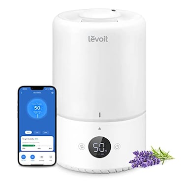 LEVOIT Smart Cool Mist Top Fill Humidifiers for Bedroom with Sensor Auto Humidity Setting APP Voice Control Essential Oil Diffuser Ultra Quiet Operation Super Easy Top Fill 3L White