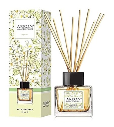 Areon Home Luxury Perfume Reed Diffuser 10 Rattan Reeds Jasmine 50 ml