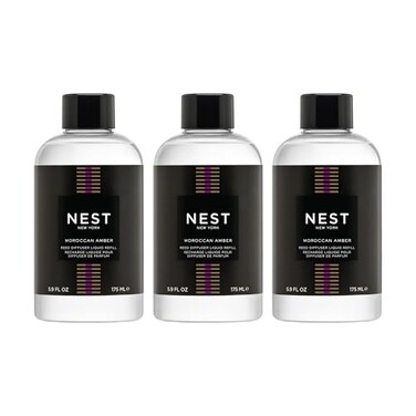 NEST New York Reed Diffuser Liquid Refill Bundle Moroccan Amber Includes Three 59 fl oz Refill Bottles
