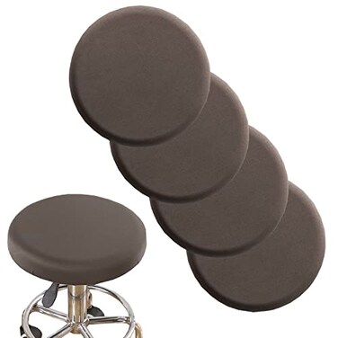 Debruyne ANWUCHEN Stool Covers 4 Soft Elastic Bar Stool Seat Covers for 1318 Inch Round Chairs Gray
