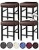 HFCNMY Stool Covers Rectangle Stretch Waterproof PU Rectangle Bar Stool Covers Vanity Stool Cover Washable Counter Stool Covers Saddle Seat Cover with Elastic Bands 4 PackCoffee