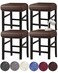 HFCNMY Stool Covers Rectangle Stretch Waterproof PU Rectangle Bar Stool Covers Vanity Stool Cover Washable Counter Stool Covers Saddle Seat Cover with Elastic Bands 4 PackCoffee
