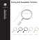 MODE Cambria Designer Series Premium Easy Glide 18 Count Curtain Rings Metal with Smooth Quiet Nylon Inserts with Clips 2 inch Diameter 158 inch Inside Diameter Weathered Oak