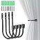 Gudui Curtain Holdbacks 4 Pack Curtain Tieback Black Curtain Hooks Holders for Wall Drapery Holdbacks Curtain Pull Backs