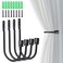 Gudui Curtain Holdbacks 4 Pack Curtain Tieback Black Curtain Hooks Holders for Wall Drapery Holdbacks Curtain Pull Backs