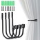 Gudui Curtain Holdbacks 4 Pack Curtain Tieback Black Curtain Hooks Holders for Wall Drapery Holdbacks Curtain Pull Backs