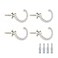 DeSS 4Pack Curtain Holdbacks Curtain Tiebacks Hooks Wall Mounted Curtain Hooks for Window DraperyClothesCoatHatTowel Silver