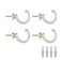 DeSS 4Pack Curtain Holdbacks Curtain Tiebacks Hooks Wall Mounted Curtain Hooks for Window DraperyClothesCoatHatTowel Silver