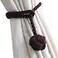 Melaluxe 2 Pack Curtain Tiebacks Heavy Duty Curtain Rope Tieback Handmade Rural Decorative Curtain Holdbacks Dark Coffee