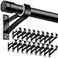 KOLAKO Curtain Rod Bracket 20 Pack Heavy Duty Holders Black Rod Hooks for Wall Support Brackets for 1 Inch Drape Poles
