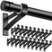 KOLAKO Curtain Rod Bracket 20 Pack Heavy Duty Holders Black Rod Hooks for Wall Support Brackets for 1 Inch Drape Poles