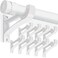 KOLAKO Curtain Rod Bracket 10 Pack Heavy Duty Holders White Hooks Hangers for Wall Drapery Support Brackets for 1 Inch Drape Poles