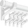 KOLAKO Curtain Rod Bracket 10 Pack Heavy Duty Holders White Hooks Hangers for Wall Drapery Support Brackets for 1 Inch Drape Poles
