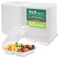 Freshware Clamshell Food Containers with Lids 9x9 3Compartment 50Pack Disposable To Go Containers Biodegradable Sugarcane To Go Boxes Paper Containers Microwave Freezer Safe Stackable