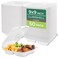 Freshware Clamshell Food Containers with Lids 9x9 3Compartment 50Pack Disposable To Go Containers Biodegradable Sugarcane To Go Boxes Paper Containers Microwave Freezer Safe Stackable