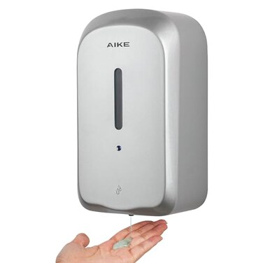 AIKE 338oz Automatic Wall Mount Liquid Soap Dispenser with Commercial ABS Construction Model AK1226SSilver
